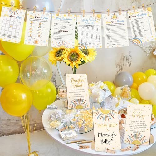 Sherr 476 Pcs Here Comes the Son Baby Shower Games, 6 Sets Activities - Image 5
