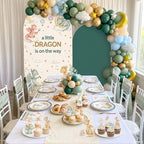 Moukeren Arch Backdrop Cover 6ft and 7.2ft for Baby Shower Party Gender Reveal Birthday Party Banquet Photo Arches Background Decorations(Green,Dragon) - Image 5