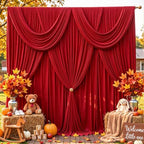 20ft x 10ft Red Backdrop Curtains, 4 Panels Red Drapes for Backdrop - Image 3