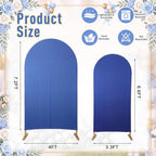 2 Set Wedding Arch Cover Navy Blue Ripple & Solid Stretchy Backdrop Cover - Image 2