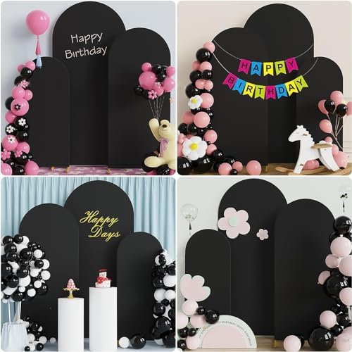 Arch Backdrop Cover Stretchy Backdrop (Black, 4+5+6FT) - Image 5