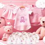 Funnymoom 50 Sets Pink Teddy Bear Baby Shower Decorations Girl We Can Bearly Wait Party Favors Birthday Gifts for Guests Acrylic Clear Shot Glasses Thank You Tags with Organza Bags for Gender Reveal - Image 3
