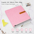 Spbapr Large Photo Album Self Adhesive Magnetic Scrapbook,DIY Scrapbook Album for 4x6 5x7 8x10 Picture,60 Pages Linen Cover Memory Book for Wedding Family Baby Pets, with Metallic Pen and Scraping - Image 4