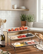 LAUCHUH 3 Tier Serving Trays for Party, Porcelain Tiered Serving Tray Stand - Image 7