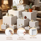 10pcs Buffet Risers,Dessert Table Display Set,WhiteBuffet Risers,Acrylic Boxes For DisplayWhite,Catering Supplies Buffet Display,Cube Boxes NestingRisers,Big Size(10"-9"-8"-7"-6"-5"-4"-4"-3"-3") - Image 5