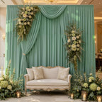 30ft×10ft Wrinkle Free Sage Green Backdrop Curtain for Parties - Image 6