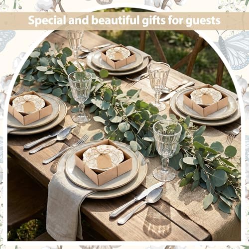 24 Pcs Wedding Favors for Guests Small Ceramic Bowls, Flower, Beige - Image 4