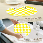 J JOYSAY Chess Checkerboard Yellow White Print Acrylic Cupcake Stand 3 Tier Dessert Table Display Set Clear Cake Stands for Wedding Baby Shower Party Decorations Easy Assembly Pastry Tower - Image 4