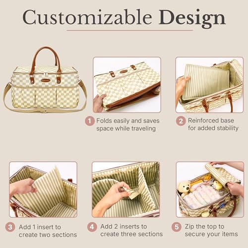 DOKUS & CO Luxe Diaper Caddy Organizer, Extra Large Collapsible Nursery Storage Tote for Baby Essentials & Travel - Image 5