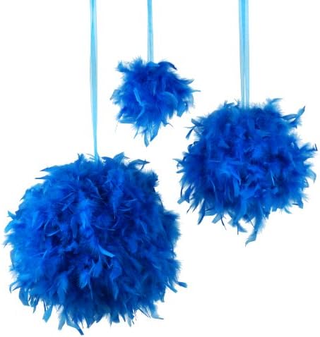 ZUCKER 18 inch Fluffy Feather Hanging Pom Pom - Hanging Decor for Party, Wedding, Baby Shower or Home Decor (Dark Turquoise) - Image 2