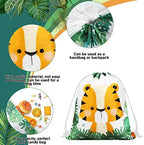 Ferraycle 30 Pack Safari Drawstring Bags Animals Jungle Gift Party Favors Wildlife Goodie Treat Bags for Holiday Birthday Christmas Party Baby Shower, 9.8 x 11.8 Inch - Image 4