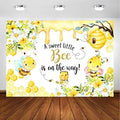 Avezano Bee Baby Shower Backdrop A Sweet Little Bee is on The Way Baby Shower Decoration Photography Background Honeycomb Bumblebee Baby Shower Party Banner Photoshoot (10x6.5ft) by AVEZANO