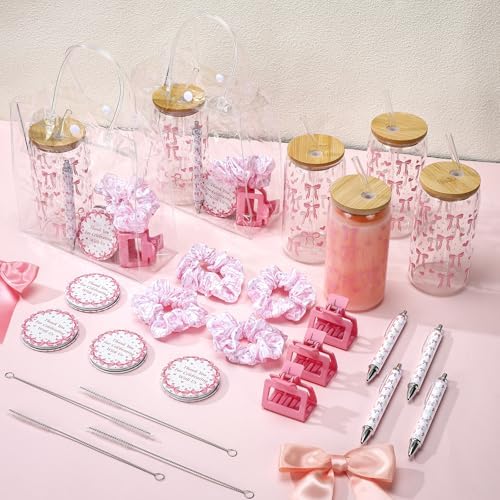 Boao 6 Set Pink Bow Baby Shower Game Prizes Gifts for Winners Guests Favors - Image 4