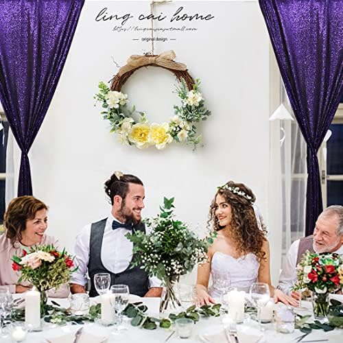 Poise3EHome Purple Sequin Backdrop Curtain,4 Panels 2FTx8FT Glitter Background for Halloween Party Birthday Wedding Christmas Thanksgiving Holiday Festival Decor - Image 5