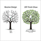 Personalize Wedding Guest Book with Ink Pads Creative Wedding Tree Fingerprint Signature Canvas Painting for Guests Sign-in Unique Gifts for Anniversary -60x80cm - Image 3
