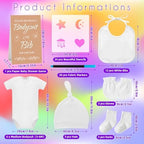 78PCS Baby Bib Bodysuit Baby Shower Set Baby Shower Game Sign Baby Feede Bib Newborn Bodysuit Fabric Marker - Image 2