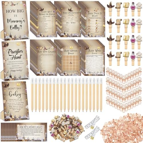 Sherr 476 Pcs Magical Baby Shower Game Set, 9 Style Baby Shower Activities by Sherr