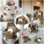 100 Pcs Artificial Rose Flowers, Shades of Earth Tones - Image 6