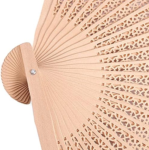 HOIGON 50 Pack 8 Inch Sandalwood Fan, Wooden Folding Fan for Wedding, Dancing - Image 3