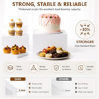 Buffet Risers and Stands Set of 6, White Acrylic Dessert Table Display Risers Set for Cakes, Cupcakes, desserts and Party Food, Stackable food display risers for party Weddings and Retail Displays - Image 4