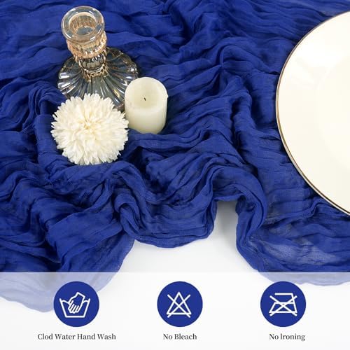20 Pack Cheesecloth Table Runner 17 x 108 Inch, Royal Blue - Image 4