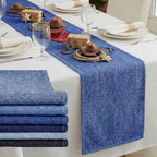 6 Pcs 72 x 13'' Blue Jean Baby Shower Table Runner Decorations by Unknown