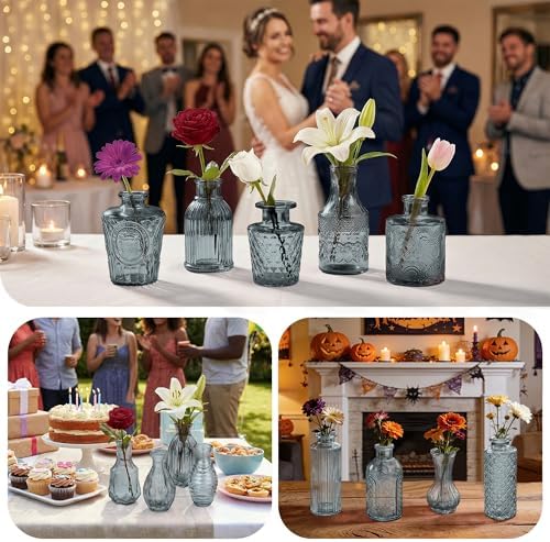 Glass Bud Vases in Bulk Small Mini Black Vase for Flowers 40pc - Image 2