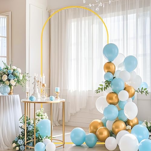 FOTSHARER 7.2FT Wedding Arch Backdrop Stand with White Arch Cover Set Balloon Arch Stand and Spandex Arches Backdrop Stands Cover Metal Back Drop Arches for Birthday Party Ceremony Banquet Decor - Image 3