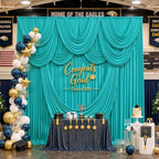 50ft×15ft Turquoise Backdrop Curtain for Wedding Parties - Image 4