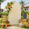 7.2FT Beige Arch Cover - Stretchy Fitted Arch Backdrop Cover for Round Top Chiara Backdrop Stand for Wedding Baby Shower Birthday Party Bridal Shower Decorations by Unknown