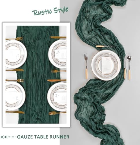 12 Pack 35 x 120 Inch Emerald Green Table Runner Cheesecloth 10Ft - Image 6