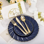 YOUBET 150PCS Blue Plastic Plates for Wedding Birthday Parties - Image 4