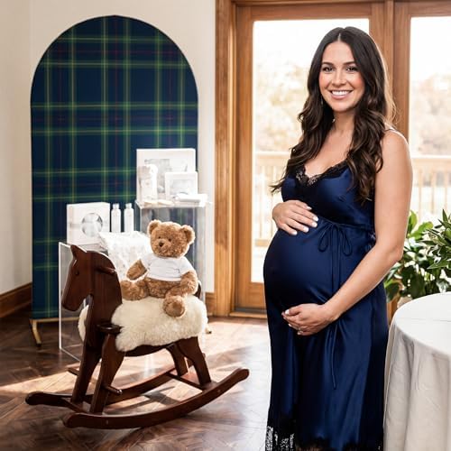 3 Pcs Tartan Arch Backdrop Cover Buffalo Plaid Baby Shower Photo Background - Image 4