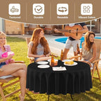 sancua Black Round Tablecloth 108 Inch Fit 42-96 Inch Tables, 6 Pack - Image 4