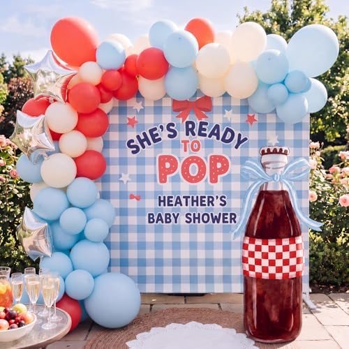 Sabary 4ft Soda Bottle Bow Cardboard Cutout She's Ready to Pop Decorations Large Soda Backdrop for Baby Shower Wedding Bachelorette Bridal Shower Party - Image 6