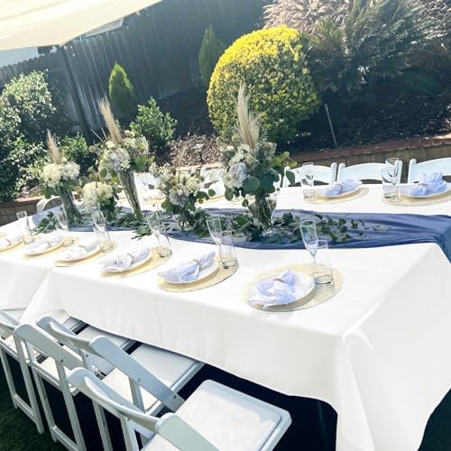 6 Pack Tablecloth 60 x 126 inch Polyester Table Cloth for 6 Foot Rectangle Tables,Stain and Wrinkle Resistant Washable Fabric Table Covers Polyester Ivory Table Clothes for Wedding,Party,Banquet - Image 6