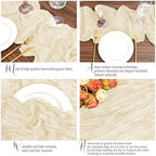 12 Pack Ivory Table Runner 10Ft Cheesecloth Table Runner Rustic Gauze Table Runners Romantic Long Cream Sheer Fabric Cheese Cloth Table Runners for Wedding Party Bridal Baby Shower - Image 4