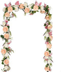 DearHouse 2Pack Artificial Peony Flower Garland - Silk Peony Garland with Pink and White Flowers for Wedding Party Table Decoration,6ft/Strand by DearHouse