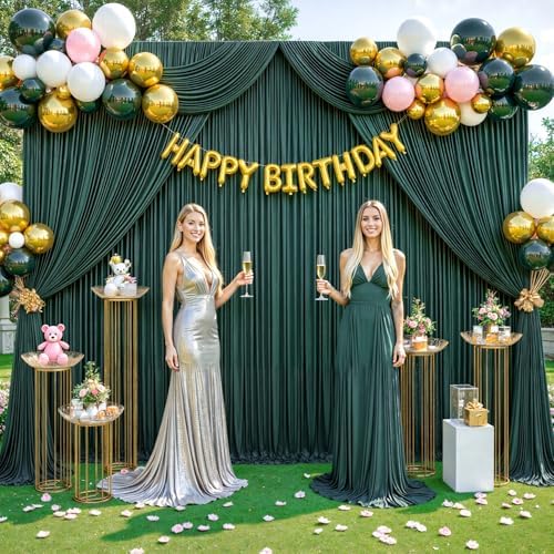 50ft x 12ft Emerald Green Backdrop Curtains Wrinkle Free Backdrop Curtain for Wedding Parties Fabric Backdrops Drapes Back Drop Cloth Bridal Shower Stage Curtains Wedding Decorations for Reception - Image 3