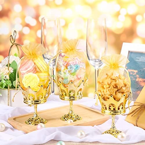 30 Pcs Gold Fillable Crown Goblet with Pouch for Candy Box Container Wedding Party Favor Decorative Candy Storage Container Decoration for Chocolate Cake Dessert and Birthday Baby Shower - Image 7