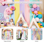 Rainbow Backdrop Curtains - 10x7FT Unicorn Backdrop Curtains - 5 Panels Pastel Backdrop Wrinkle-Resistant for Birthday Party Baby Shower Wedding Classroom Decor Photography Background - Image 4