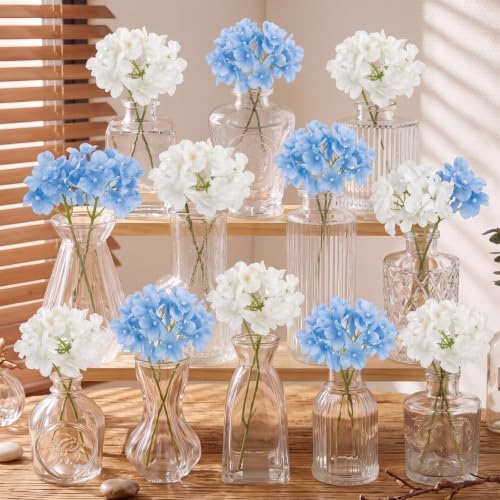 36 Pcs Artificial Flowers Table Centerpiece, Hydrangea, Clear by Ferrochef