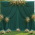 20ft x 10ft Wrinkle Free Hunter Green Wedding Backdrop Curtains for Party Bridal Shower Reception Decorations Green Fabric Curtain Backdrops Drapes for Photography Baby Shower Birthday Background - Image 3