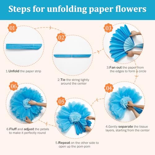 Serwalin 8 Pcs 31.5*24*20" Colorful Giant Paper Flowers Decoration for Wall - Image 6