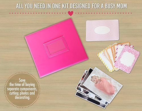First Year Photo Album Kit “Baby is Here”, All-in-one bundle: Printed Photos + Baby Girl Journal Cards + Pink Photo Album + Digital Workbook with advice to get it done simple and meaningful - Image 2