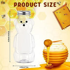 Mifoci 36 Pcs 8 oz Plastic Honey Bear Cups Clear Honey Container with Screw Top Lid Jar Empty Bear Bottle Shape for Holidays Gifts Baby Shower Juice Candy Milk Tea Storing Dispensing - Image 2