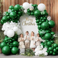 Birthday Balloon Garland Double Stuffed Dark Green Pearl White Balloons Different Sizes Latex Emerald Green Balloon Arch Kit for Graduation Baby Shower Wedding Safari Party decorations by DOUBLELAYERBALLOON