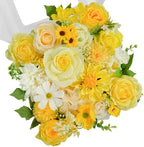 TINGE TIME Artificial Flowers Combo, Rose Dahlia Yellow Wedding Flowers by TINGETIME