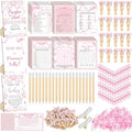 Sherr 476 Pcs Pink Bow Baby Shower Games Bundle 6 Sets, Activity Cards Tape by Sherr