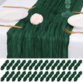 28 Pack Emerald Green Cheesecloth Table Runner 17x108 Inch Semi Sheer Boho Gauze Cheese Cloth Fabric Table Runners, for Wedding Party Baby Shower Birthday Home Decor Garden Farmhouse by Unknown